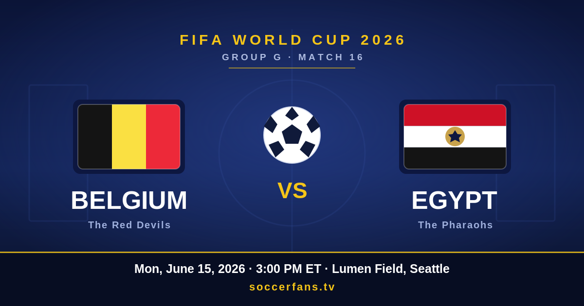 Belgium vs Egypt live stream