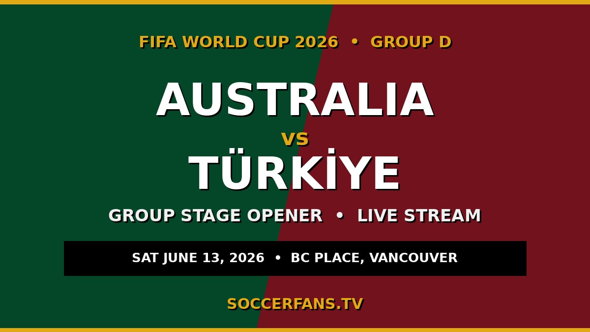 Australia vs Türkiye FIFA World Cup 2026 live stream poster