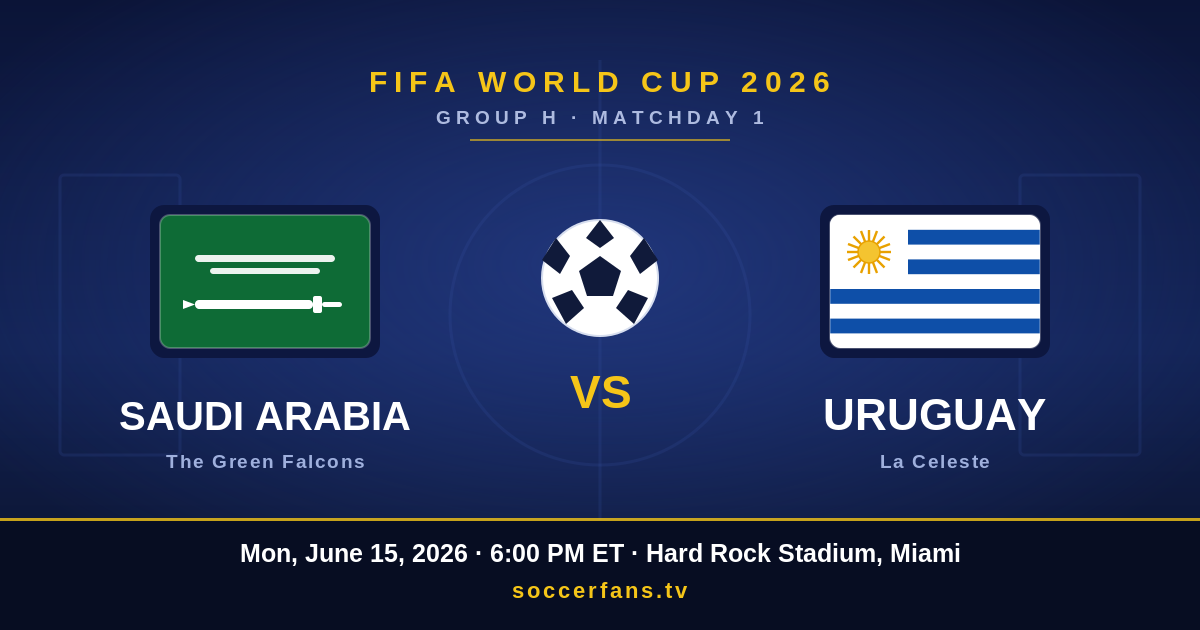 Saudi Arabia vs Uruguay live stream