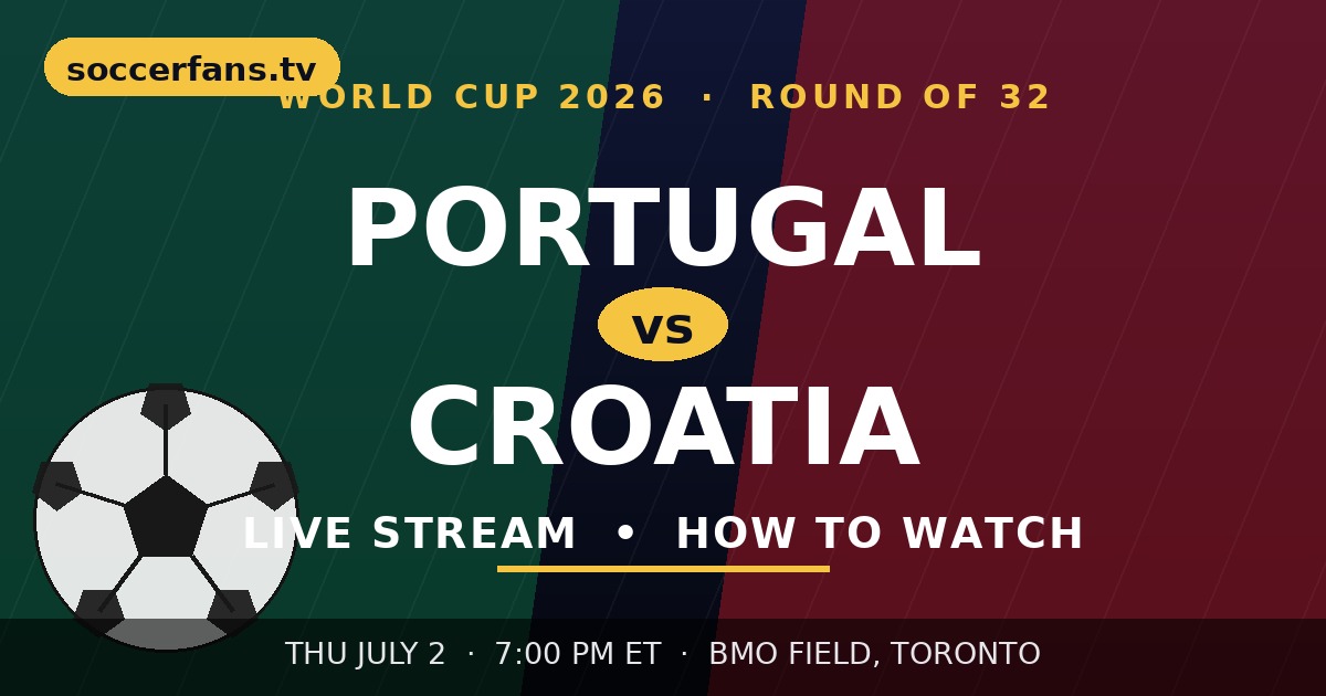Portugal vs Croatia live stream — World Cup 2026 Round of 32 how to watch