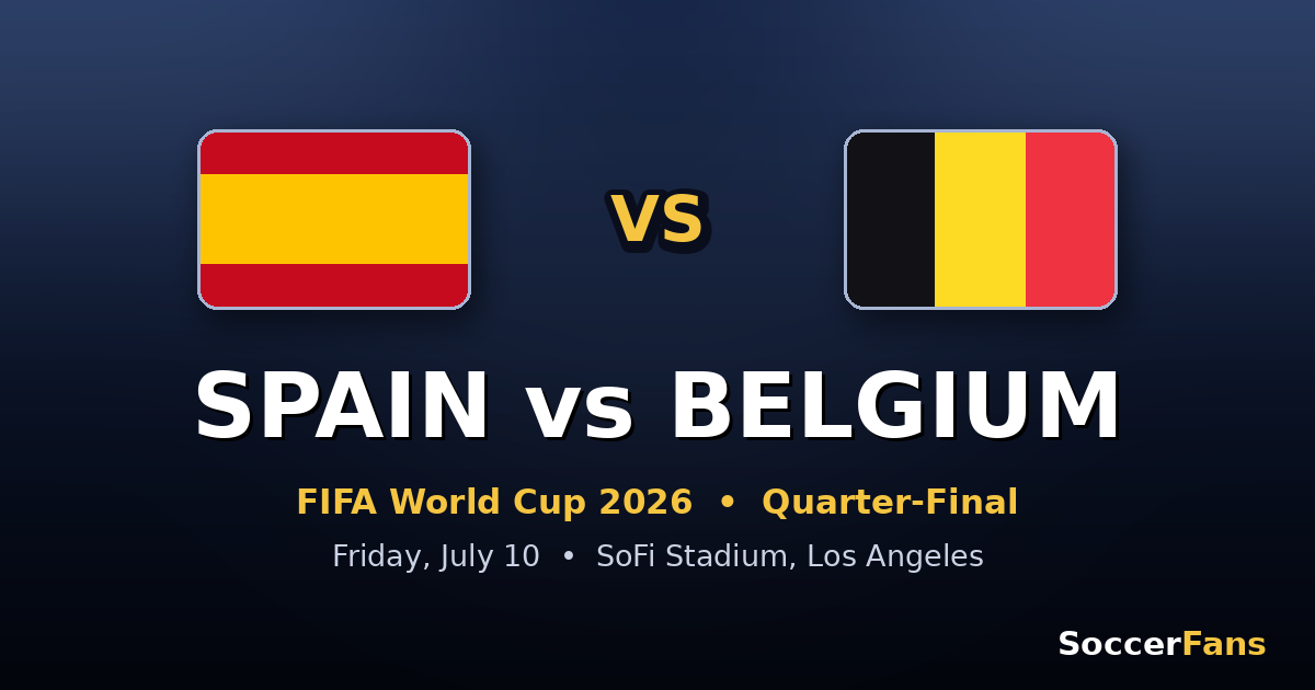 Where to watch Spain vs Belgium for free - World Cup 2026 quarter-final
