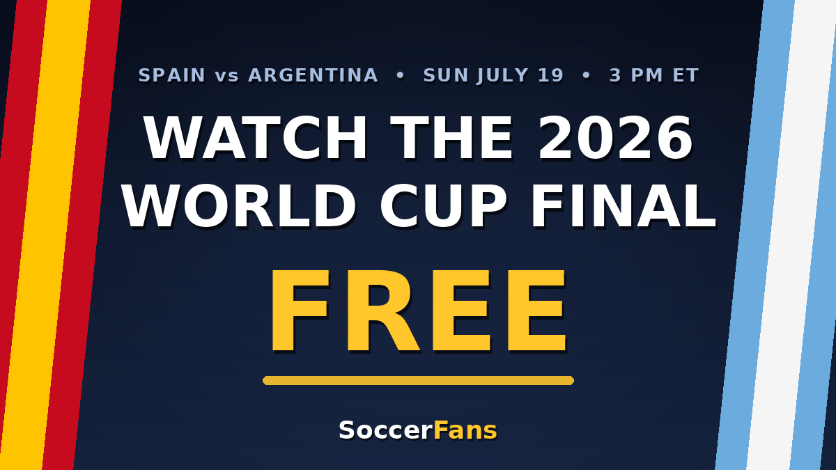 Watch World Cup 2026 Final for free — Spain vs Argentina on SoccerFans